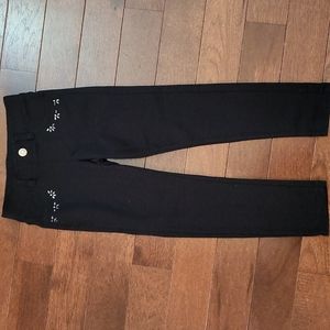 Black embellished girls leggings